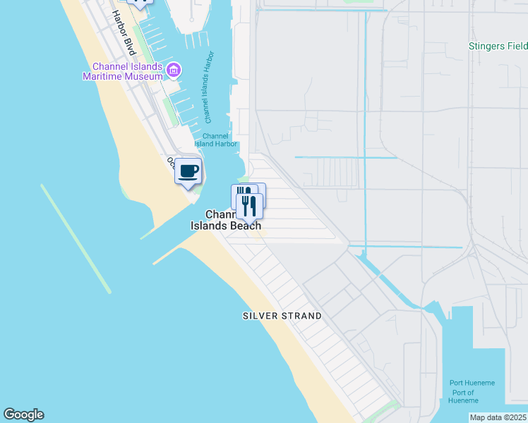 map of restaurants, bars, coffee shops, grocery stores, and more near 248 Melrose Drive in Oxnard