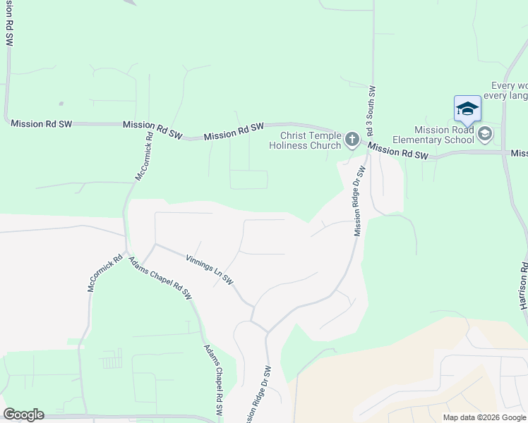 map of restaurants, bars, coffee shops, grocery stores, and more near 46 Stiles Court in Cartersville