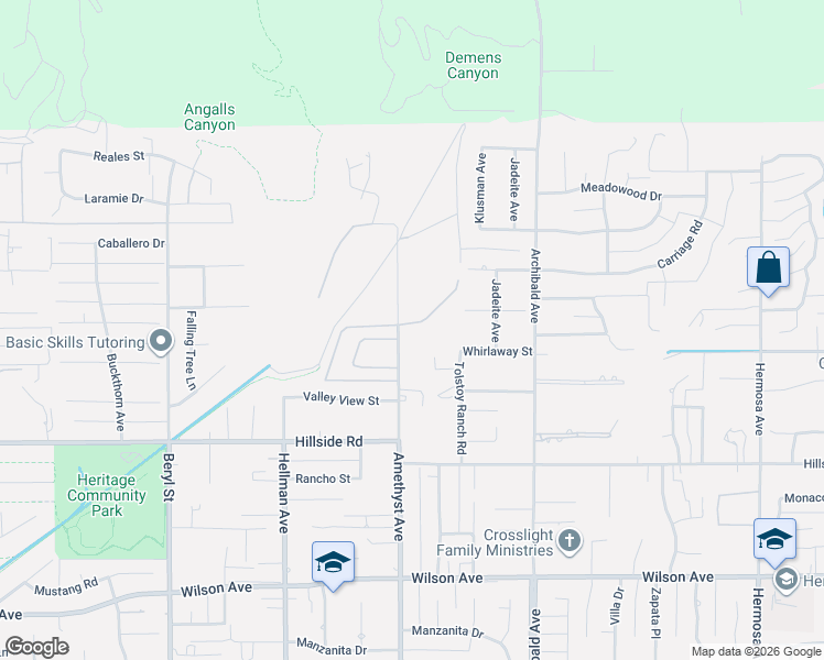 map of restaurants, bars, coffee shops, grocery stores, and more near 9485 Sherwood Drive in Rancho Cucamonga