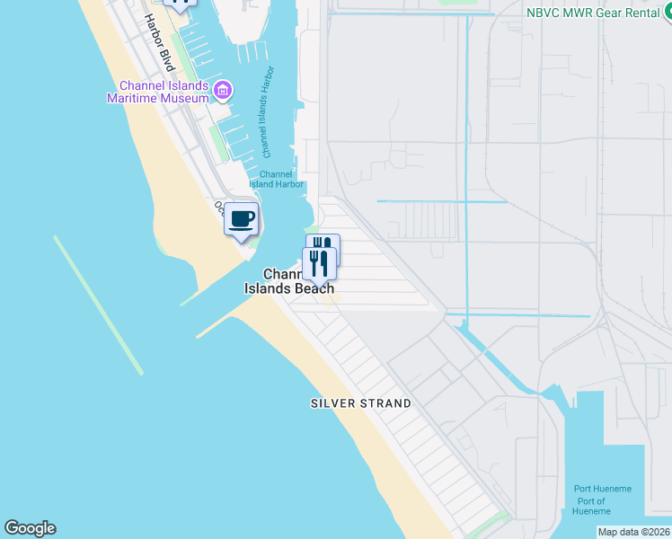 map of restaurants, bars, coffee shops, grocery stores, and more near 244 Melrose Drive in Oxnard