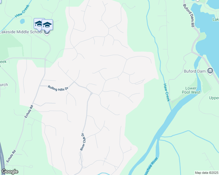 map of restaurants, bars, coffee shops, grocery stores, and more near 4525 East Point Drive in Cumming
