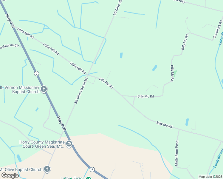 map of restaurants, bars, coffee shops, grocery stores, and more near 5550 Billy Mc Road in Green Sea