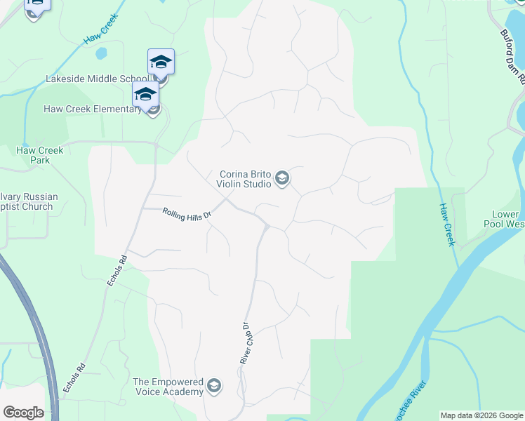 map of restaurants, bars, coffee shops, grocery stores, and more near 4220 Meadow View Court in Cumming