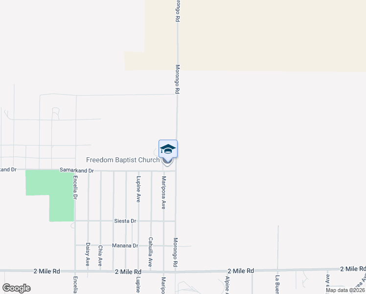 map of restaurants, bars, coffee shops, grocery stores, and more near 72070 Samarkand Drive in Twentynine Palms