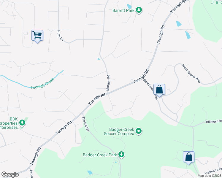 map of restaurants, bars, coffee shops, grocery stores, and more near 1232 Toonigh Road in Canton