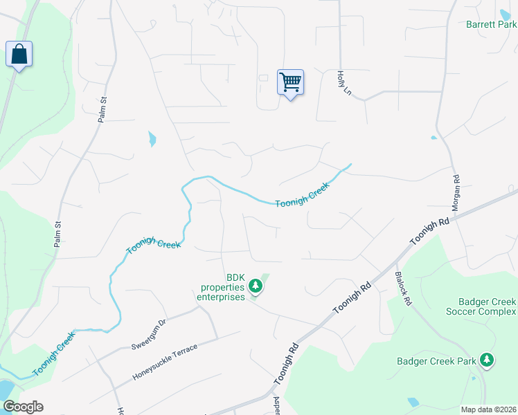 map of restaurants, bars, coffee shops, grocery stores, and more near 303 Magnolia Springs Trce in Canton