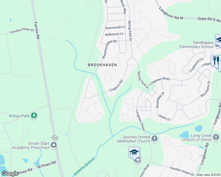 map of restaurants, bars, coffee shops, grocery stores, and more near 222 Cogburn Road in Columbia