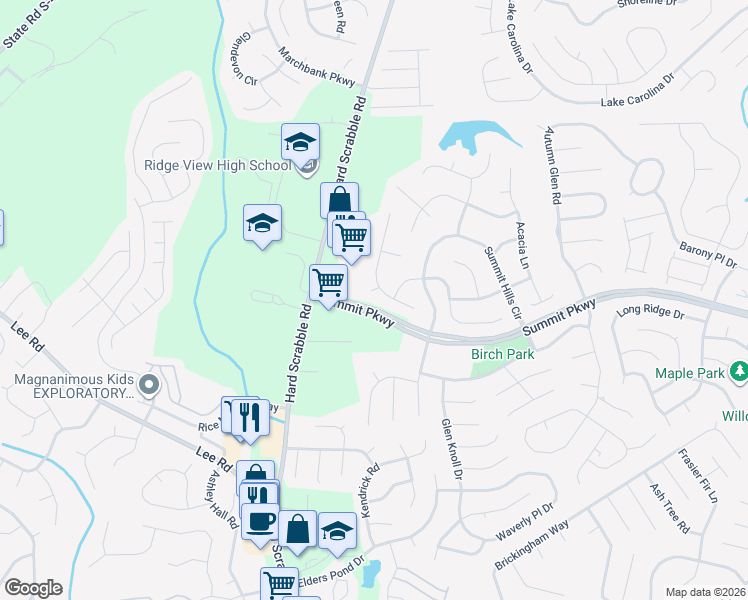 map of restaurants, bars, coffee shops, grocery stores, and more near 138 Oleander Mill Way in Columbia