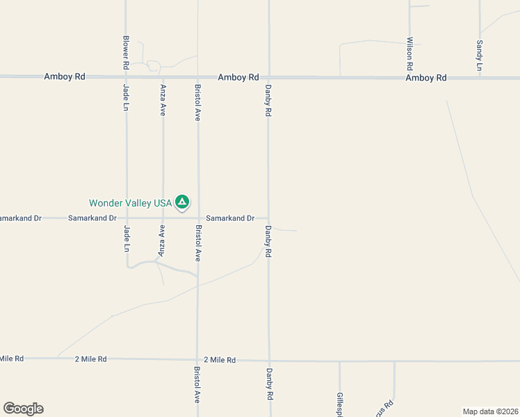 map of restaurants, bars, coffee shops, grocery stores, and more near 5268 Danby Road in Twentynine Palms