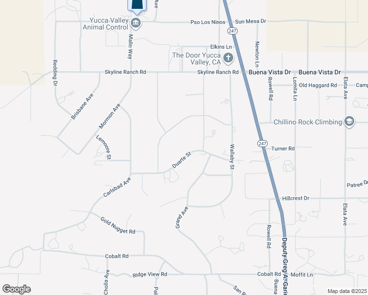 map of restaurants, bars, coffee shops, grocery stores, and more near 56607 Chipmunk Trail in Yucca Valley