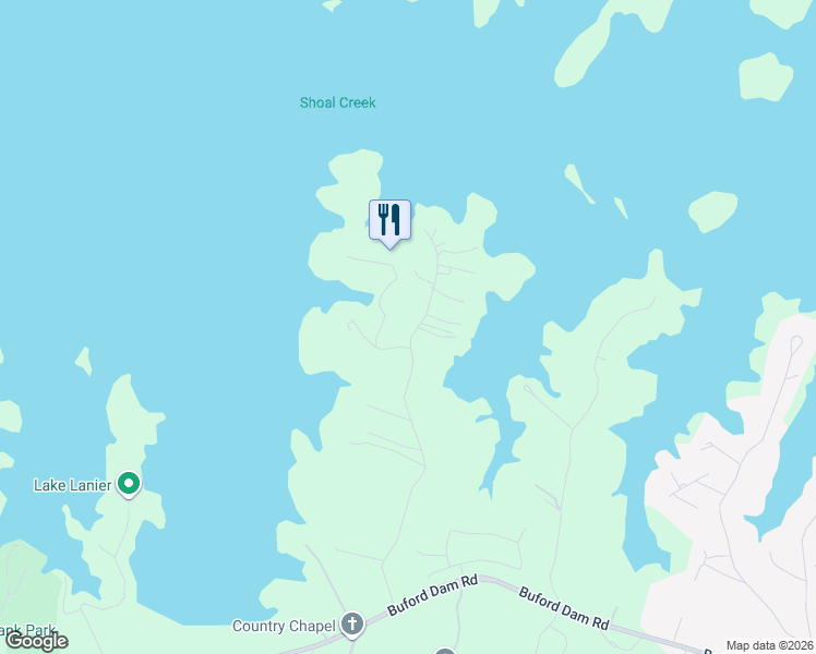 map of restaurants, bars, coffee shops, grocery stores, and more near 6602 Garrett Road in Buford