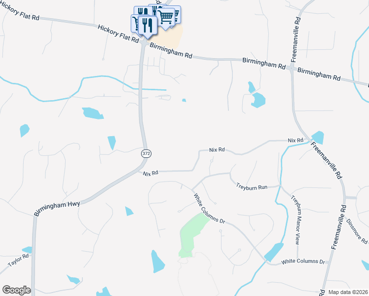 map of restaurants, bars, coffee shops, grocery stores, and more near 810 Nix Road in Alpharetta
