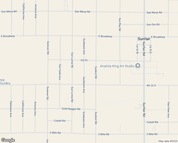 map of restaurants, bars, coffee shops, grocery stores, and more near Sunbeam Avenue in San Bernardino County