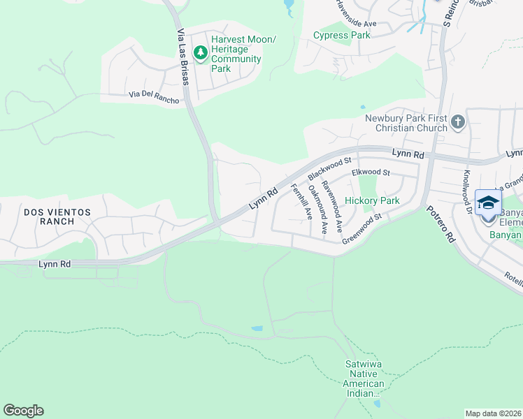 map of restaurants, bars, coffee shops, grocery stores, and more near 1008 Paseo Santa Monica in Thousand Oaks