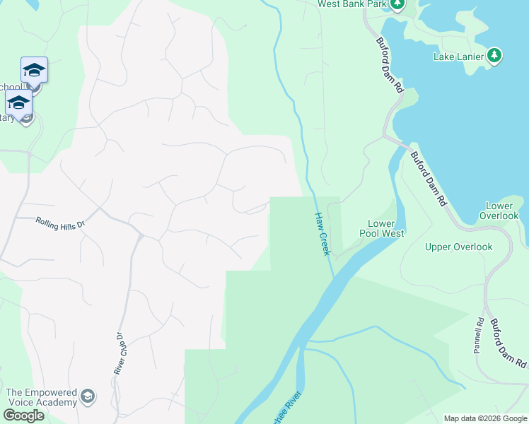 map of restaurants, bars, coffee shops, grocery stores, and more near 5010 Bowman Park Point in Cumming