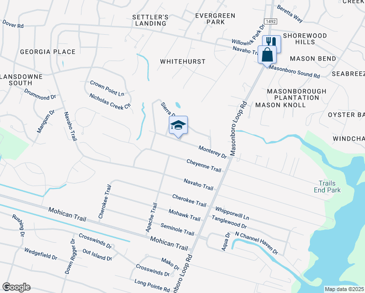 map of restaurants, bars, coffee shops, grocery stores, and more near in Wilmington