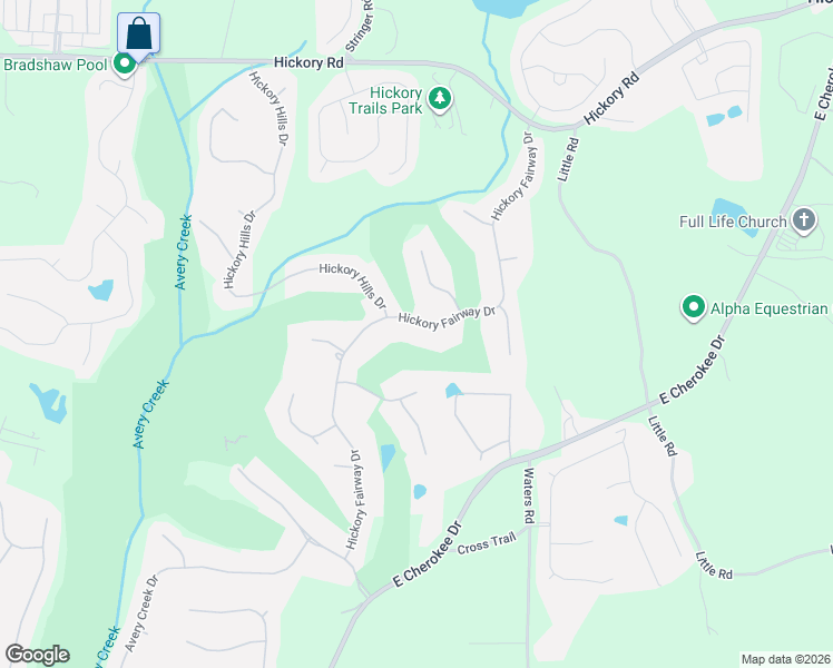 map of restaurants, bars, coffee shops, grocery stores, and more near 4047 Hickory Fairway Drive in Woodstock