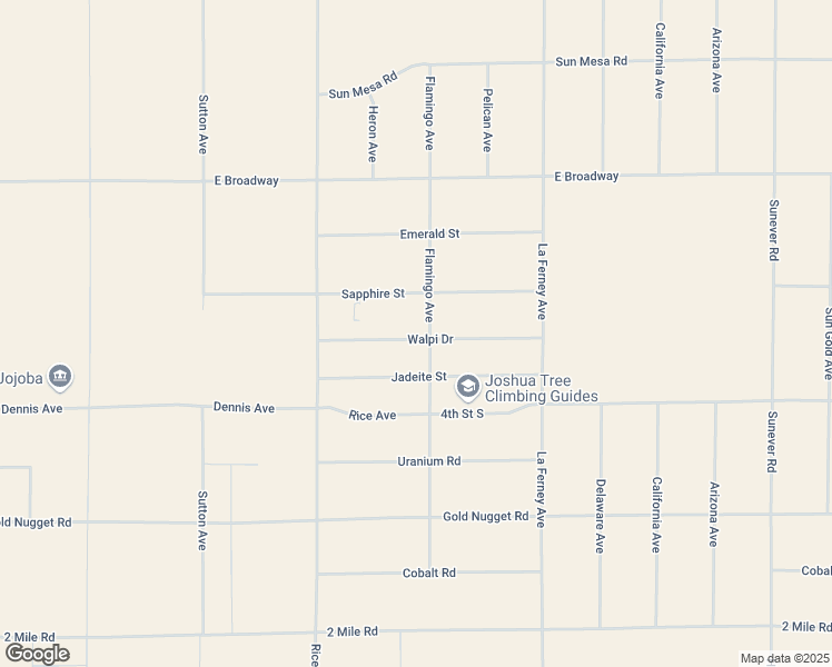 map of restaurants, bars, coffee shops, grocery stores, and more near 63480 Walpi Drive in Joshua Tree