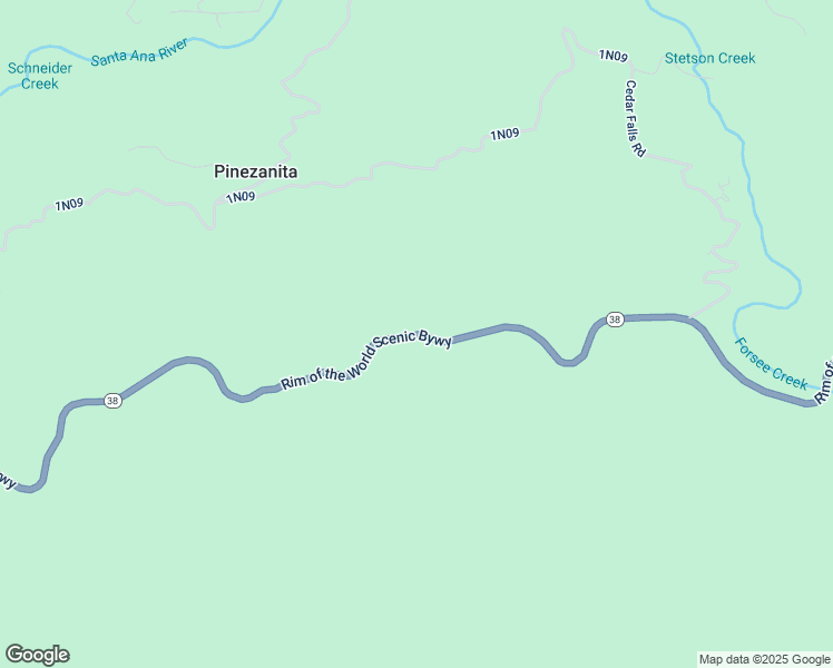 map of restaurants, bars, coffee shops, grocery stores, and more near California 38 in San Bernardino County