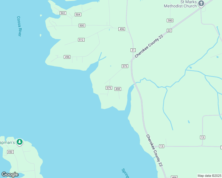 map of restaurants, bars, coffee shops, grocery stores, and more near 20 County Road 498 in Centre