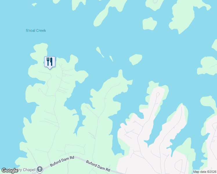 map of restaurants, bars, coffee shops, grocery stores, and more near 6518 Old Shadburn Ferry Road in Buford