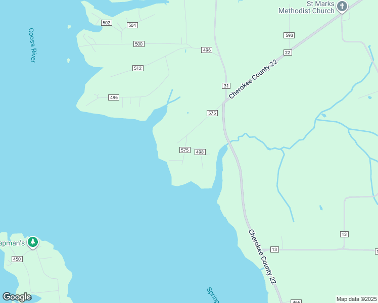 map of restaurants, bars, coffee shops, grocery stores, and more near 20 County Road 498 in Centre