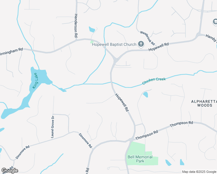 map of restaurants, bars, coffee shops, grocery stores, and more near 15560 Hopewell Road in Alpharetta