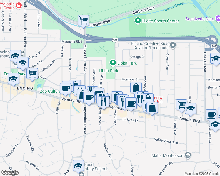 map of restaurants, bars, coffee shops, grocery stores, and more near 4930 Edgerton Avenue in Los Angeles