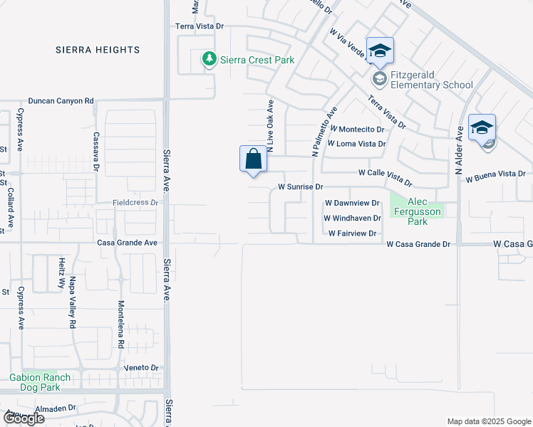 map of restaurants, bars, coffee shops, grocery stores, and more near 2838 West Windhaven Drive in Rialto