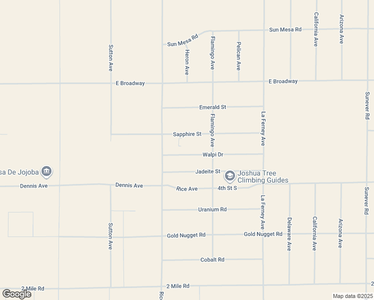 map of restaurants, bars, coffee shops, grocery stores, and more near 63400 Walpi Drive in Joshua Tree