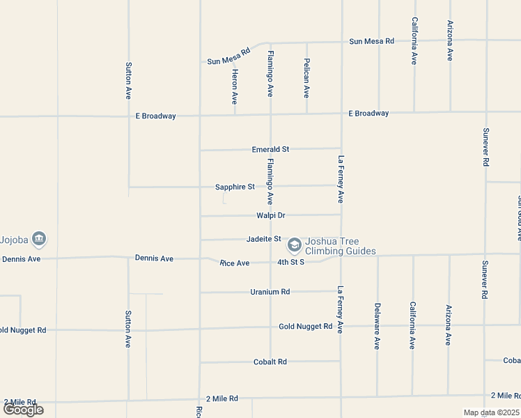 map of restaurants, bars, coffee shops, grocery stores, and more near 63480 Walpi Drive in Joshua Tree