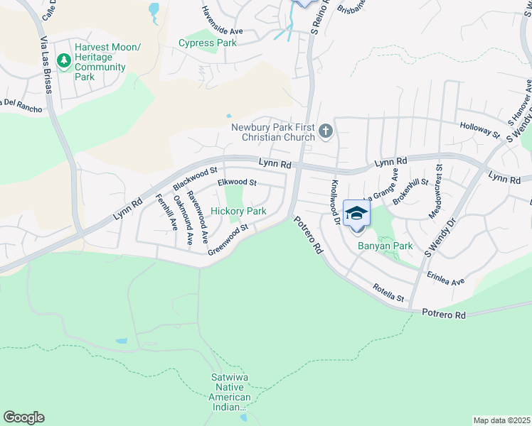 map of restaurants, bars, coffee shops, grocery stores, and more near 3949 Greenwood Street in Thousand Oaks