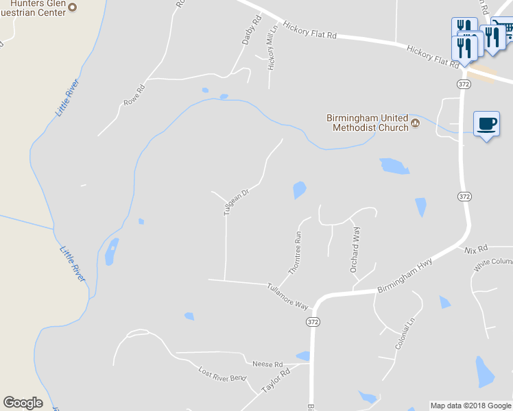 map of restaurants, bars, coffee shops, grocery stores, and more near 15365 Tullgean Drive in Alpharetta