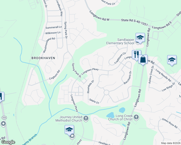 map of restaurants, bars, coffee shops, grocery stores, and more near 2 Rivendale Drive in Columbia