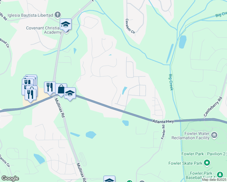 map of restaurants, bars, coffee shops, grocery stores, and more near 4665 Oakmont Bend Drive in Alpharetta