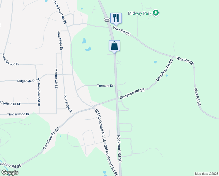 map of restaurants, bars, coffee shops, grocery stores, and more near 23 Tremont Drive in Silver Creek