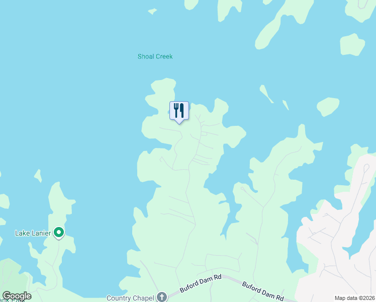 map of restaurants, bars, coffee shops, grocery stores, and more near 6602 Garrett Road in Buford
