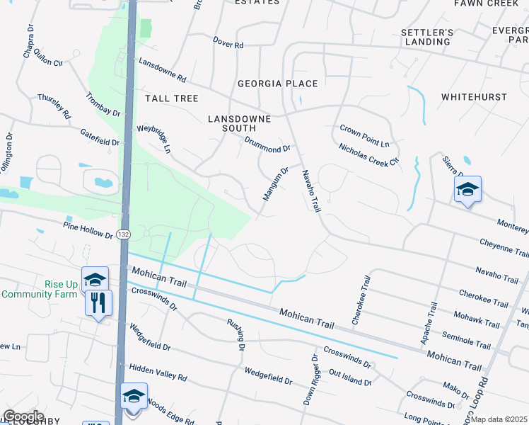 map of restaurants, bars, coffee shops, grocery stores, and more near 4213 Mangum Drive in Wilmington