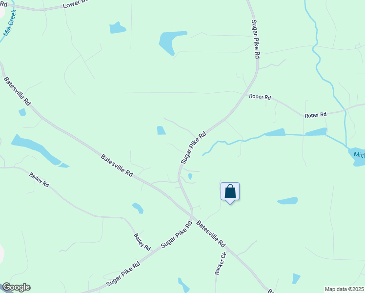 map of restaurants, bars, coffee shops, grocery stores, and more near 2497 Sugar Pike Road in Canton