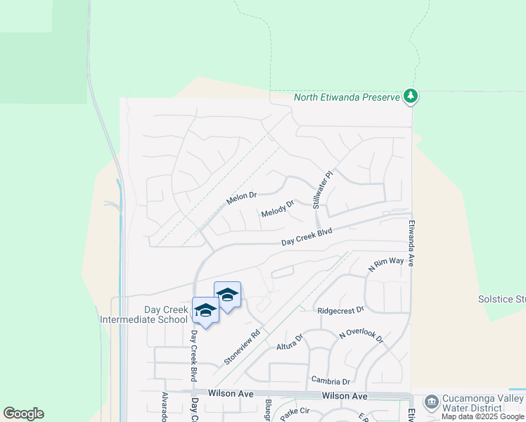 map of restaurants, bars, coffee shops, grocery stores, and more near 5199 Imperial Place in Rancho Cucamonga
