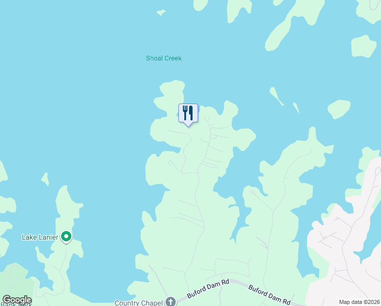 map of restaurants, bars, coffee shops, grocery stores, and more near 6602 Garrett Road in Buford