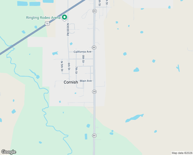 map of restaurants, bars, coffee shops, grocery stores, and more near 1511 Oklahoma 89 in Cornish