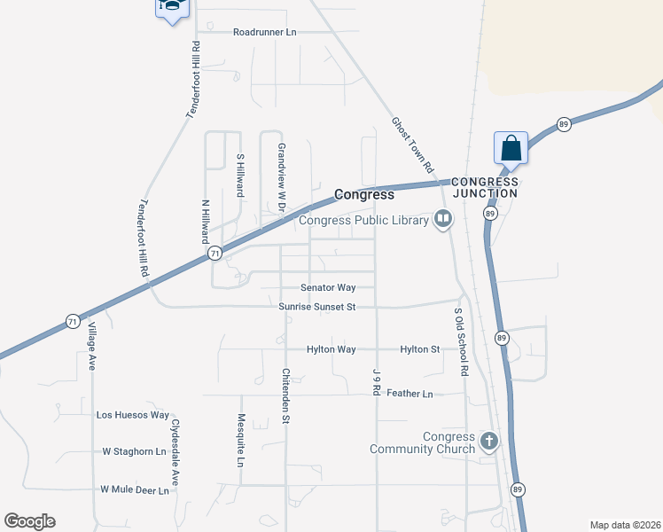 map of restaurants, bars, coffee shops, grocery stores, and more near 22630 Pacific Street in Congress