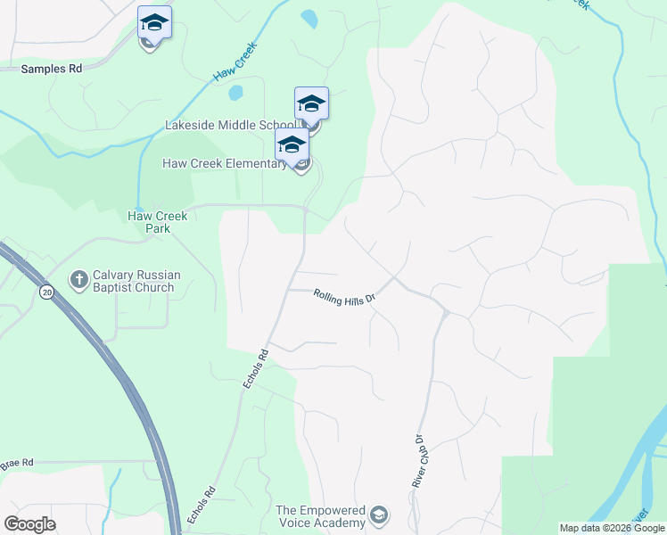 map of restaurants, bars, coffee shops, grocery stores, and more near 2675 Echols Road in Cumming