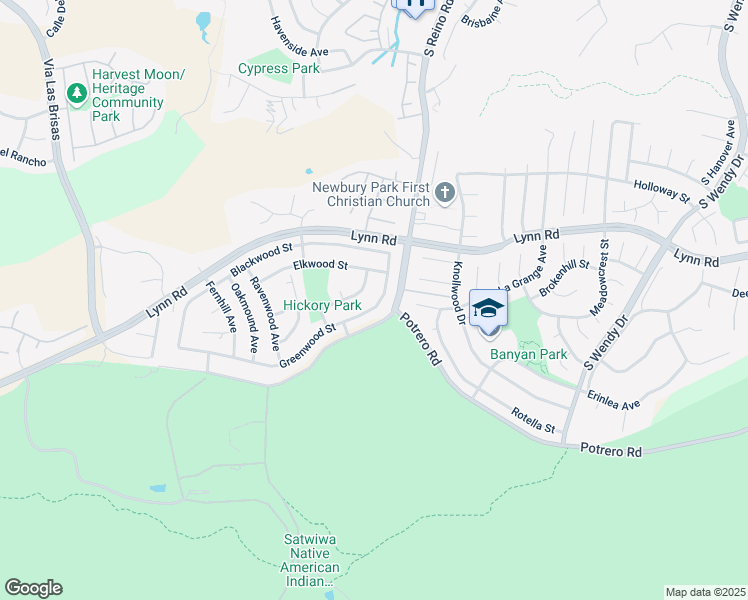 map of restaurants, bars, coffee shops, grocery stores, and more near 3949 Greenwood Street in Thousand Oaks