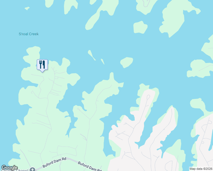 map of restaurants, bars, coffee shops, grocery stores, and more near 6532 Old Shadburn Ferry Rd in Buford