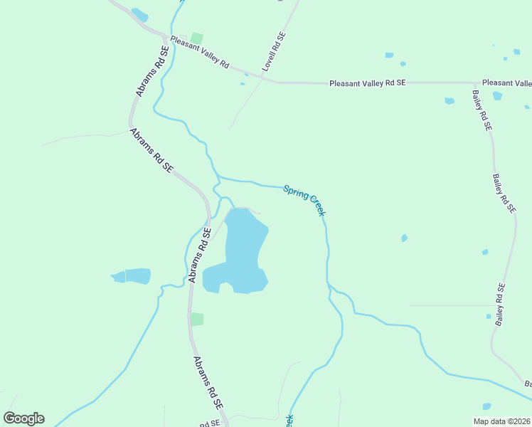 map of restaurants, bars, coffee shops, grocery stores, and more near Abrams Road Southeast in Silver Creek