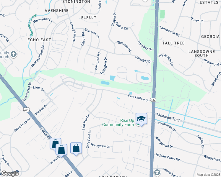 map of restaurants, bars, coffee shops, grocery stores, and more near 4501 Pine Hollow Drive in Wilmington