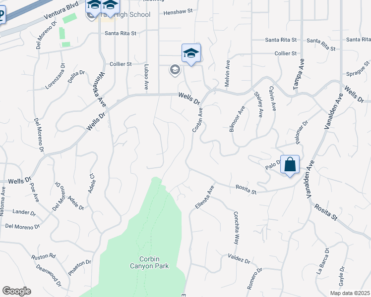 map of restaurants, bars, coffee shops, grocery stores, and more near 4900 Queen Victoria Road in Los Angeles
