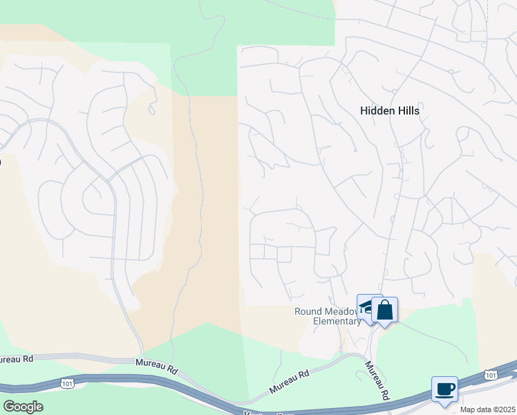 map of restaurants, bars, coffee shops, grocery stores, and more near 25127 Jim Bridger Road in Hidden Hills